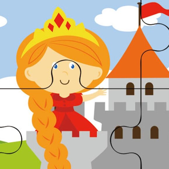 VIGA 16 Pcs Flat Wooden Puzzle w/Tray -Fairy Tale Knights New Sealed For Age 2+ - Picture 8 of 15